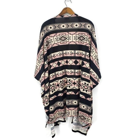 New LuLaRoe Savannah Kaftan Womens S/M Pink Black Southwestern Print Wrap - Picture 2 of 5